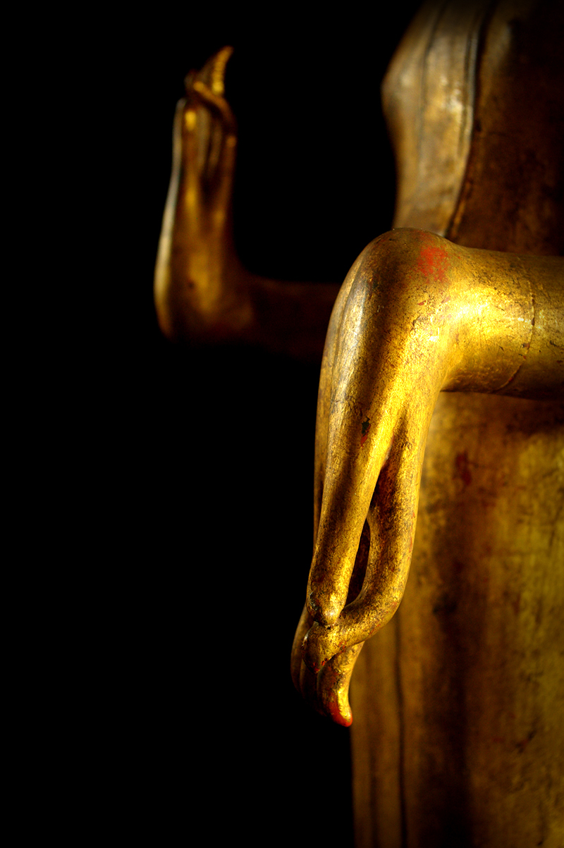 Extremely Rare Early 19C Standing Laos Buddha #B055